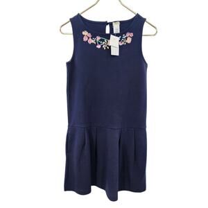 New NWT J. Crew Crew‎ Cuts Navy Embroidered Navy Dress Style G7604 Size 14
